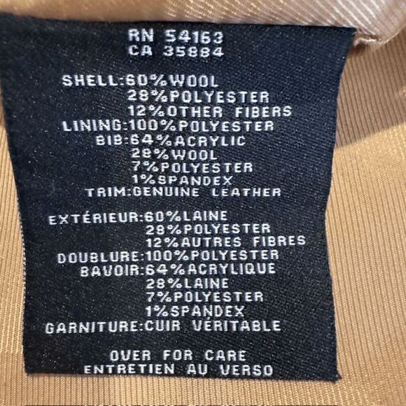 Cole Haan Grandseries Wool Blend Topper Coat Camel Tan Sweater Bib Size Small - Picture 11 of 17